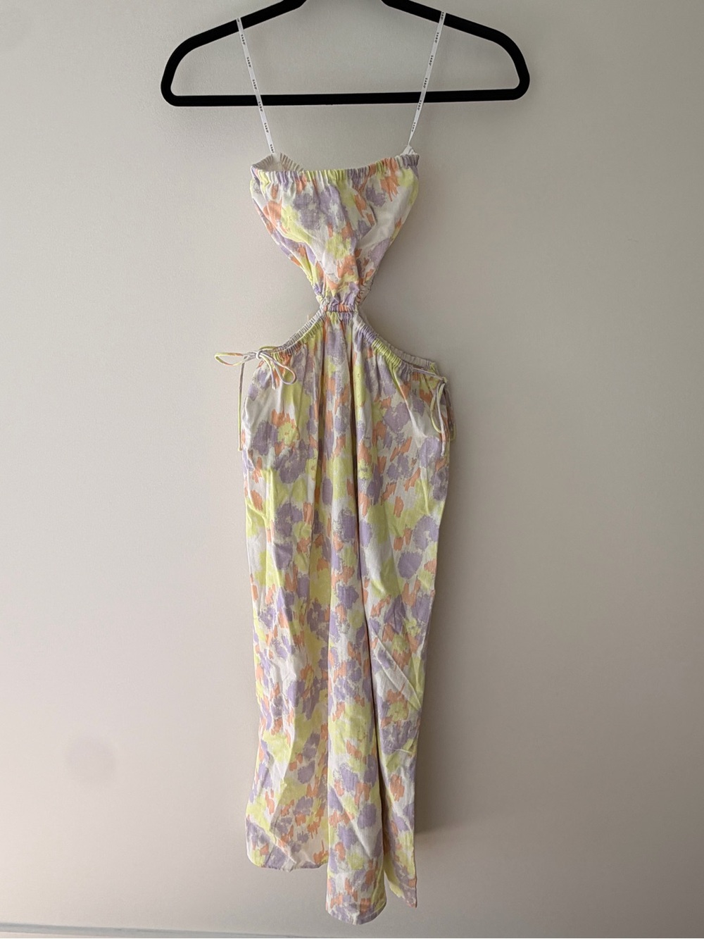 SABO Pastel Floral Cutout Strapless Dress